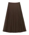 Mm6 Maison Margiela Midi Pleated Skirt High Waist Design In Brown