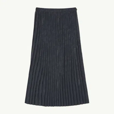 Mm6 Maison Margiela Pleated Midi Skirt In Gray