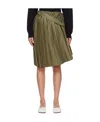 Mm6 Maison Margiela Khaki Pleated Midi Skirt In Green