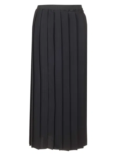 Mm6 Maison Margiela Pleated Midi Skirt Skirts Black
