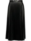 Mm6 Maison Margiela Pleated Faux Leather Midi Skirt