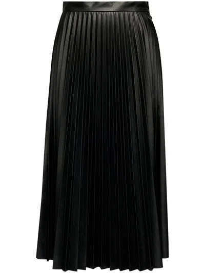 MM6 MAISON MARGIELA PLEATED MIDI SKIRT WOMAN BLACK IN VISCOSE