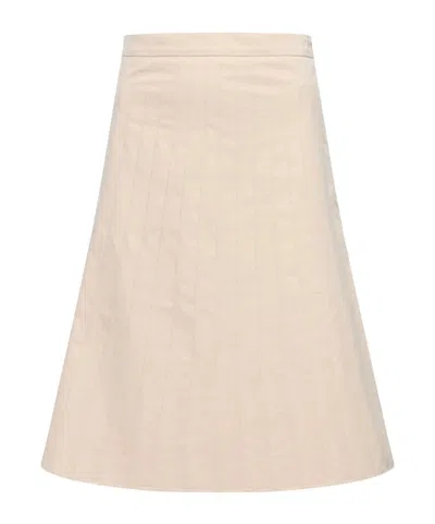 Mm6 Maison Margiela Pleated Poplin Skirt In Neutral