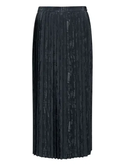 Mm6 Maison Margiela Pleated Print Skirt In Blue
