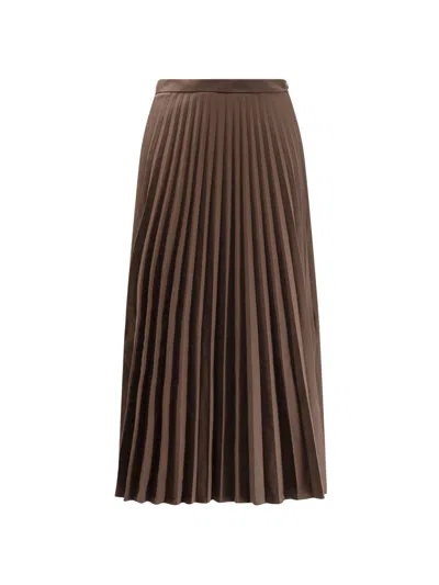 Mm6 Maison Margiela Pleated Skirt In Brown