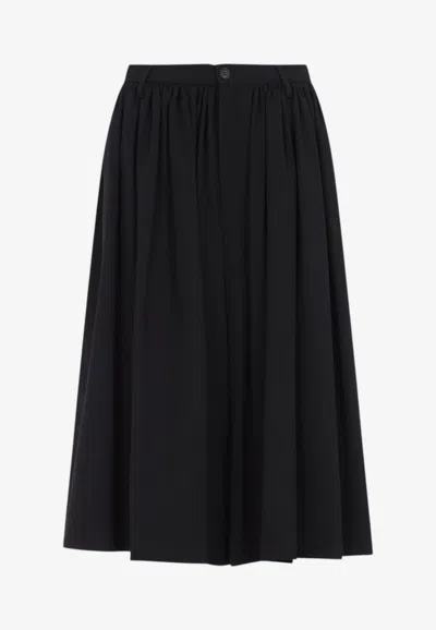 Mm6 Maison Margiela Pleated Skirt In Wool-blend In Black