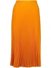 Mm6 Maison Margiela Pleated Skirt In Orange