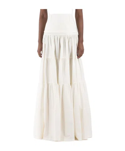 Mm6 Maison Margiela Pleated Skirt In White