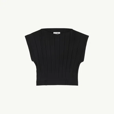 Mm6 Maison Margiela Pleated Sleeveless Top In Black