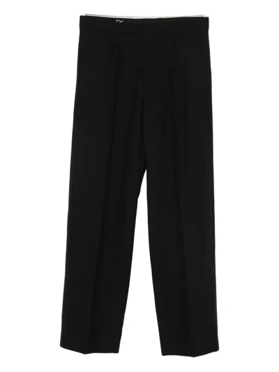 Mm6 Maison Margiela Straight-leg Trousers With High Waist In Black
