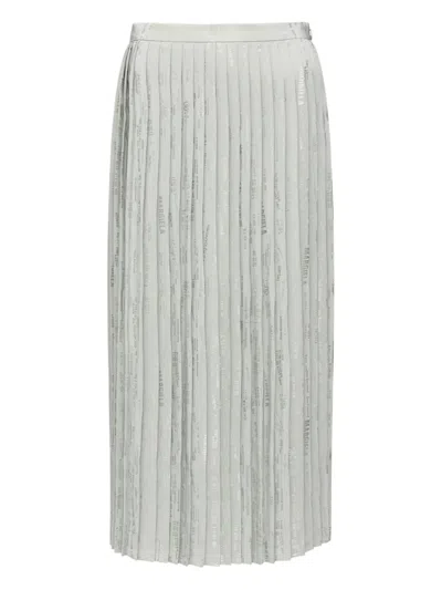 Mm6 Maison Margiela High Waist Pleated Textured Midi Skirt In Animal Print
