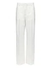 Mm6 Maison Margiela Pleated Tailored Trousers In White