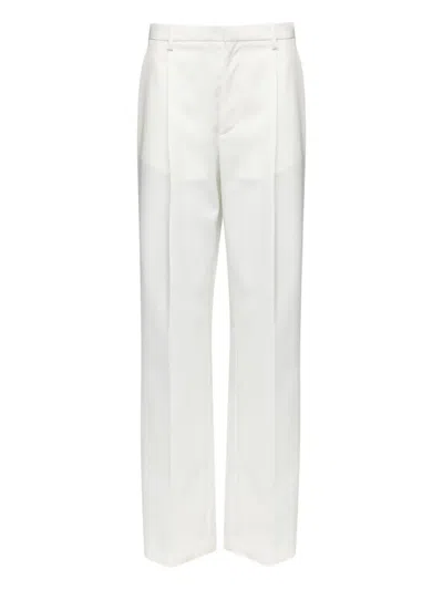 Mm6 Maison Margiela Pleated Tailored Trousers In White