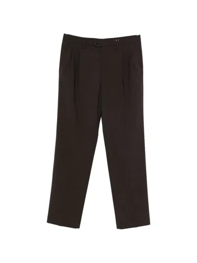 Mm6 Maison Margiela Pleated Trousers In Brown