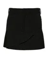 Mm6 Maison Margiela Mm6 Black Pleated Twill Mini Skirt In Black