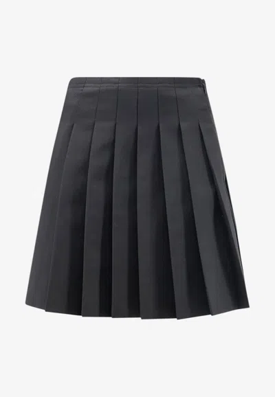 Mm6 Maison Margiela Pleated Zip Skirt In Gray