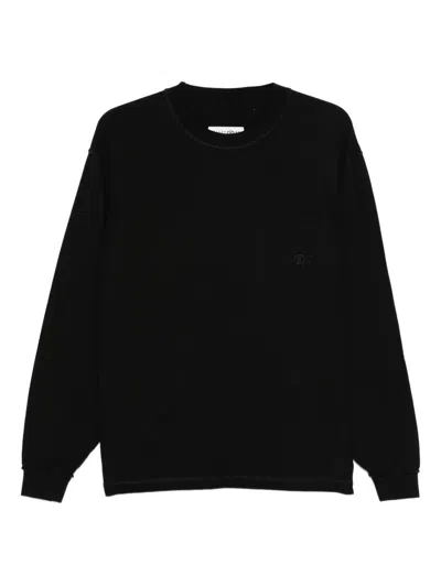 Mm6 Maison Margiela Pocket Long-sleeve T-shirt In Black