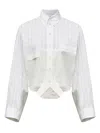 Mm6 Maison Margiela Pocket Long-sleeved Shirt In White