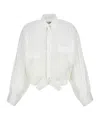 Mm6 Maison Margiela Pocket Long-sleeved Shirt In White