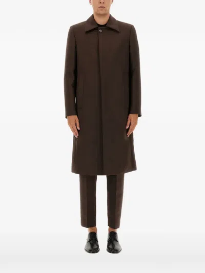 Mm6 Maison Margiela Mid-thigh Length Wool Blend Coat In Multi