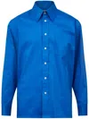 Mm6 Maison Margiela Pointed-collar Button-up Shirt In Blue