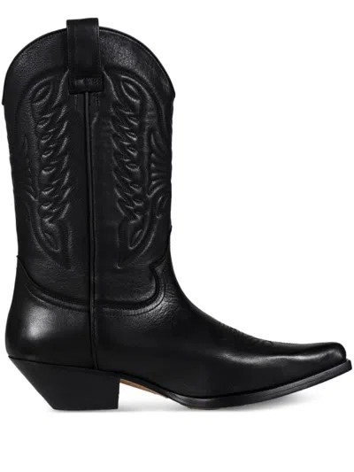 MM6 MAISON MARGIELA POINTED TOE HIGH SHAFT BLACK BOOTS