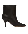 Mm6 Maison Margiela Pointed-toe Leather Ankle Boots In Brown