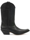 Mm6 Maison Margiela Pointed Toe Leather Boots With Double Pull-tabs In Black