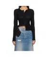 Mm6 Maison Margiela Pointelle-knit Cardigan In Black