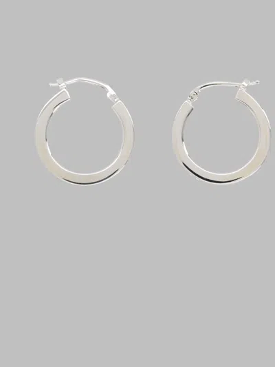 Mm6 Maison Margiela Orecchini A Cerchio Con Logo In Metallic