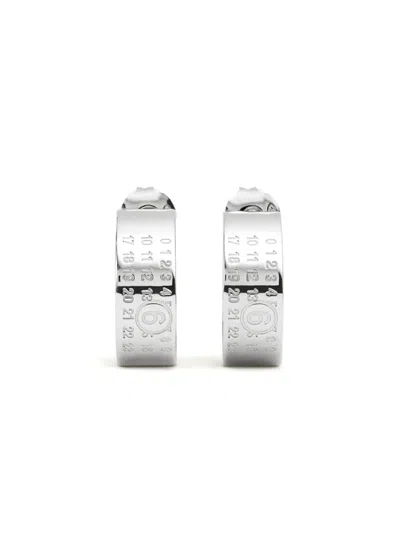 Mm6 Maison Margiela Polished Circular Earrings In Silver