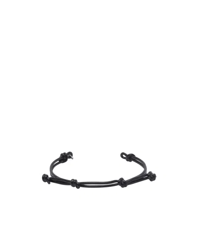 Mm6 Maison Margiela Polished Cuff Bracelet In Black