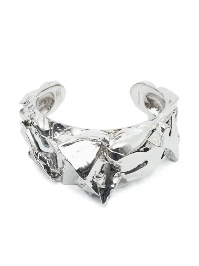 Mm6 Maison Margiela Polished-finish Cuff Bracelet In Metallic