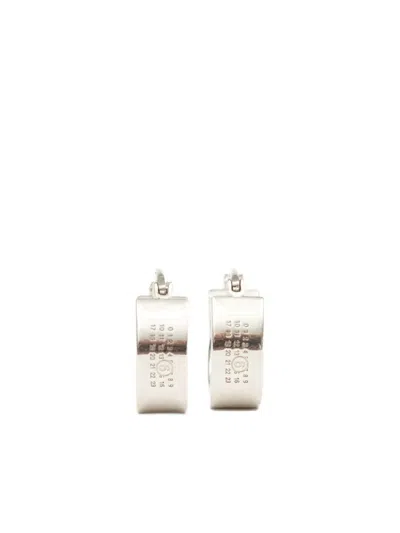 Mm6 Maison Margiela Polished Hoop Earrings In Silver