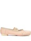 Mm6 Maison Margiela Ballet Flats With Anatomic Numbers Motif In Neutral