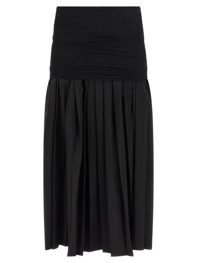 Mm6 Maison Margiela Polyester Midi Women's Skirt In Black
