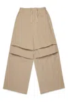 Mm6 Maison Margiela Poplin Pants With Numeric Logo In Beige