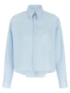 Mm6 Maison Margiela Poplin Shirt Shirt And Blouse Light Blue In Blue