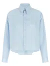 Mm6 Maison Margiela Poplin Shirt Shirt And Blouse Light Blue In Blue