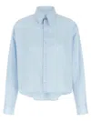 Mm6 Maison Margiela Poplin Shirt Shirt And Blouse Light Blue In Blue