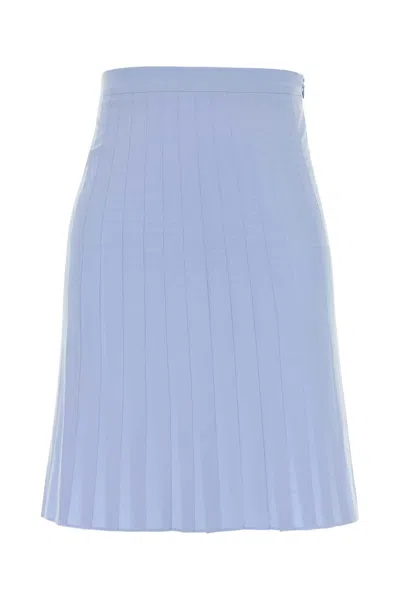 Mm6 Maison Margiela Powder Blue Cotton Skirt In Light Blue
