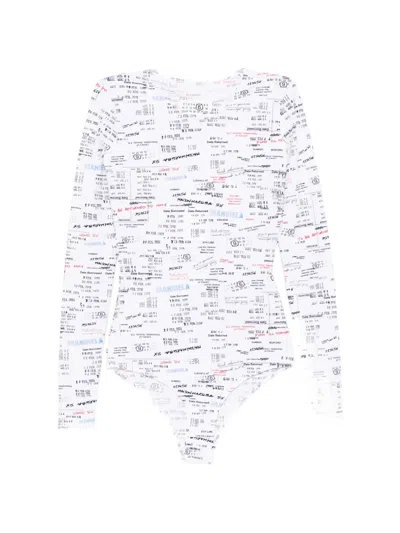 Mm6 Maison Margiela Printed Bodysuit In White