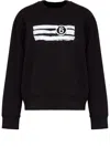 Mm6 Maison Margiela Black Unbrushed Sweat Jersey Sweatshirt In Black