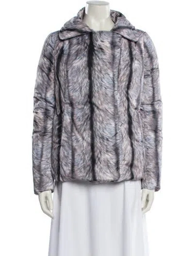 Pre-owned Mm6 Maison Margiela Printed Down Jacket In Gray