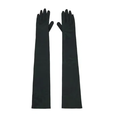 Mm6 Maison Margiela Printed Floral Gloves In Black