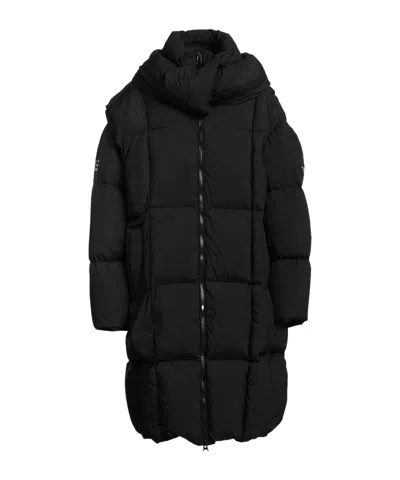 Mm6 Maison Margiela Printed Longsleeve Down Coat In Black