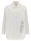 Mm6 Maison Margiela Spliced Numbers Cotton Poplin Shirt In White