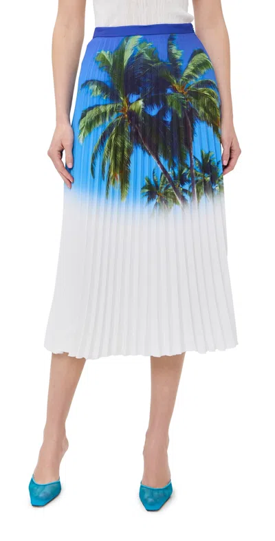Mm6 Maison Margiela Printed Skirt Blue/white/green