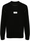 Mm6 Maison Margiela Wool Blend Sweater With Numeric Signature Label In Black