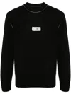 Mm6 Maison Margiela Wool Blend Sweater With Numeric Signature Label In Black